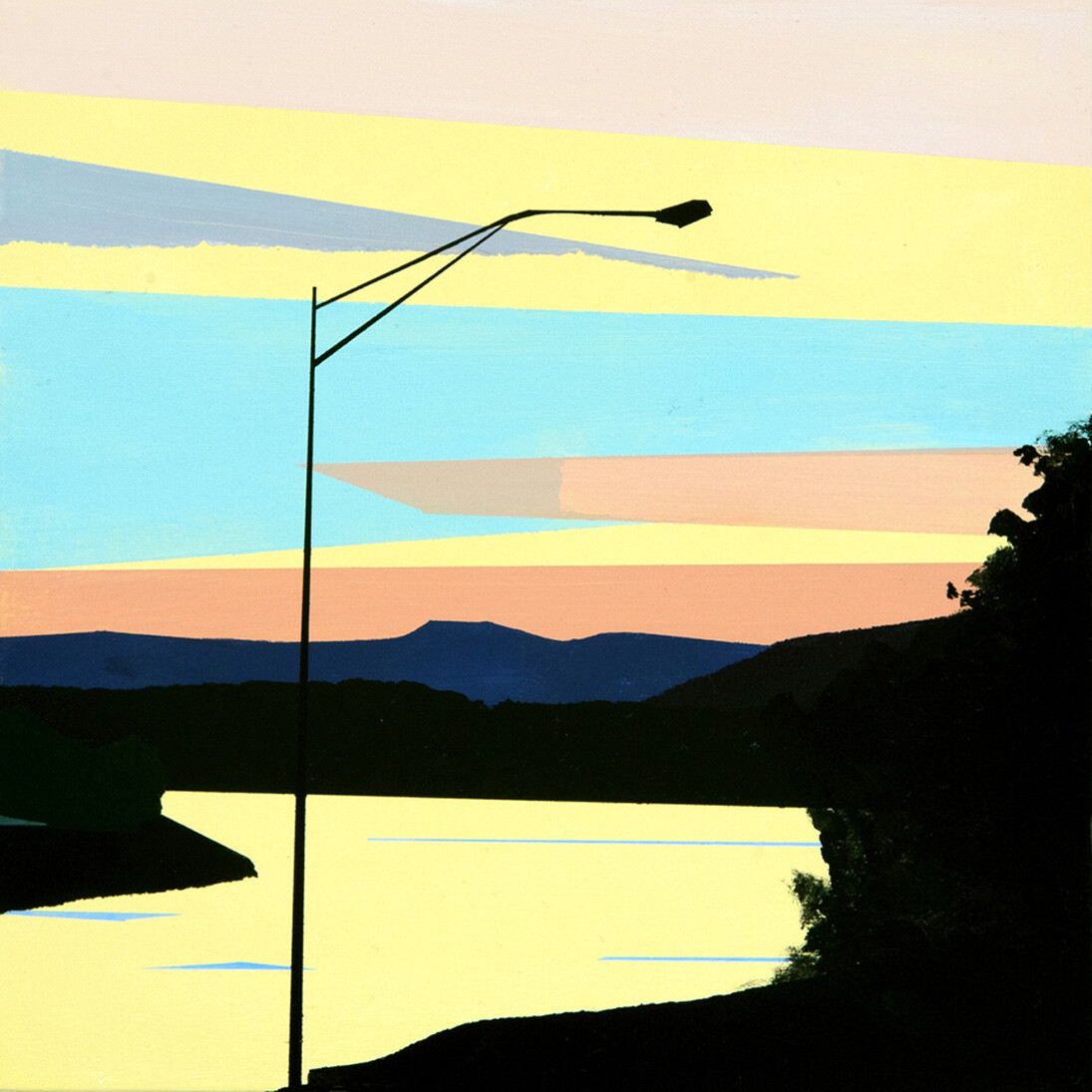 West Virginia from the Cardinal, 2012, 8x8", acrylic on panel