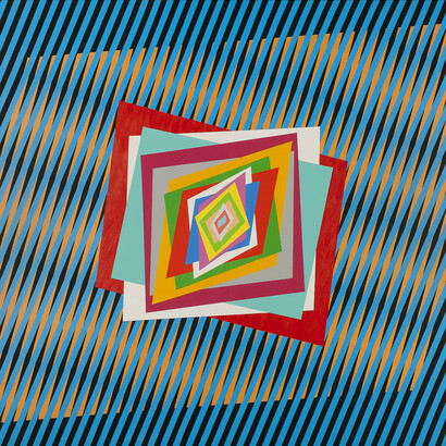 Ferruccio Gard, Emozioni ottiche nei colori 011, colori acrilici su tela, cm 150 x 115 x 3,5, 2011, particolare