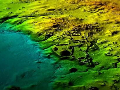 Satellite imagery from space archaeology revealing ancient landscapes and archaeological sites invisible from the ground, Guatemala