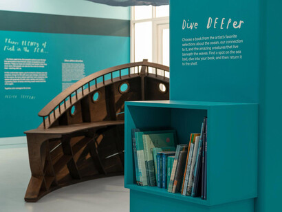 Oliver Jeffers, Life at sea, exhibition view. Courtesy of the Brooklyn Museum