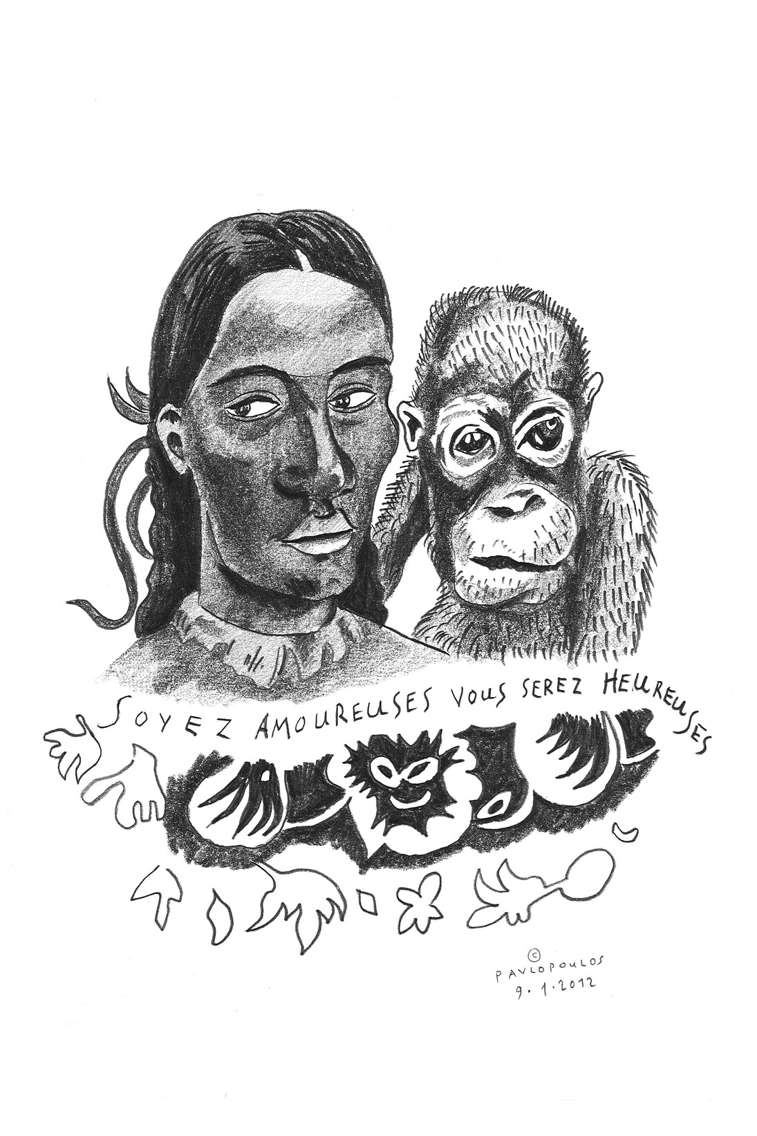 Tassos Pavlopoulos, Save the Queen, 2012, pencil on paper, 29.5 x 21 cm, Courtesy the artist and Kalfayan Galleries, Athens - Thessaloniki

