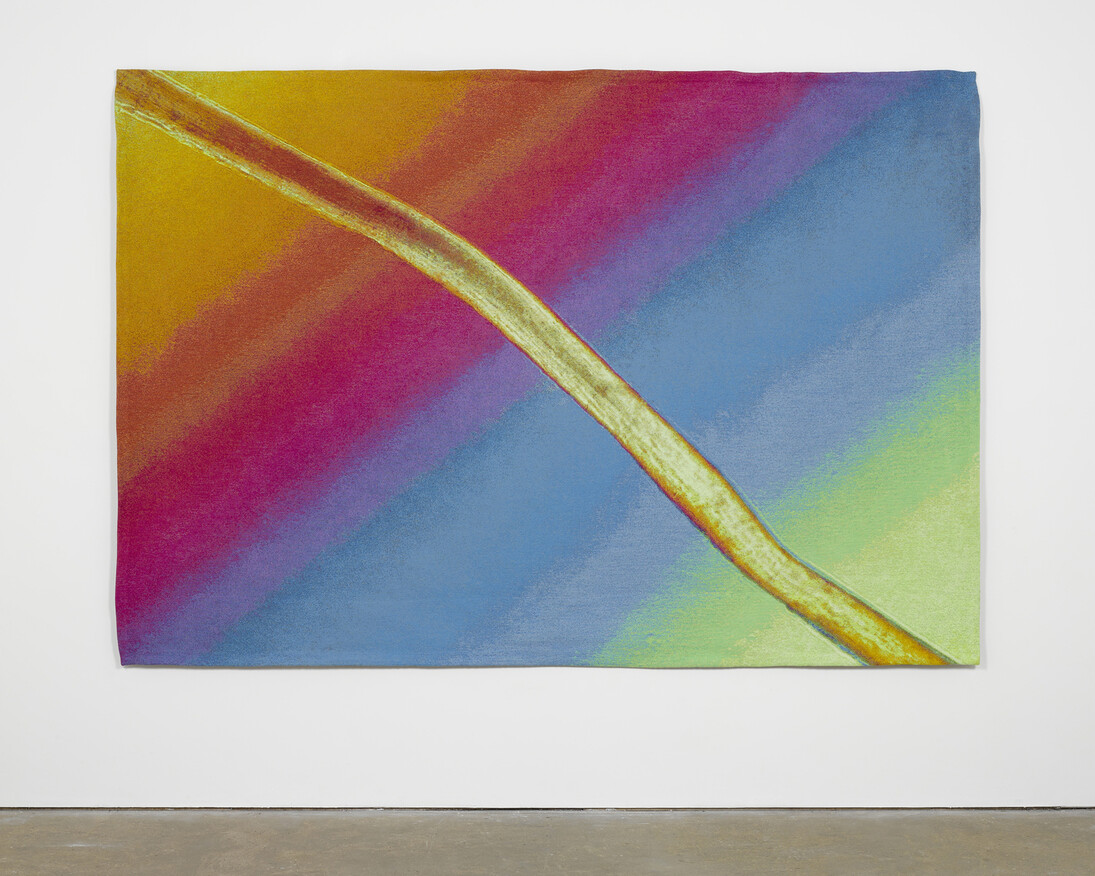 Broomberg and Chanarin, Trace fiber from Freud's couch under crossed polars with Quartz wedge compensator, 2015
©Broomberg and Chanarin Photography: Jack Hems. Courtesy Lisson Gallery.