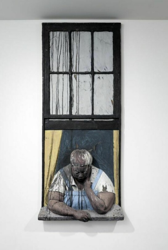 John Ahearn, Burnt Titi, 72 x 30 x 12 in/183 x 76 x 30.5 cm