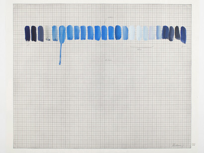 KP Brehmer, Himmelfarben, water-based paint and pencil on millimetre paper, 1969 – 76