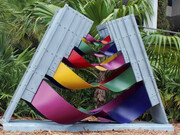 Edgar Negret, Fiesta Andina, 1992, Painted aluminum. Collection Pérez Art Museum Miami, gift of Jorge M. Pérez.