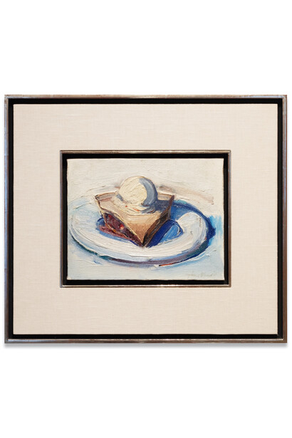 Wayne Thiebaud, Berry à-la-Mode, 1961, oil on canvas, 7x9 inches. © 2023 Wayne Thiebaud Foundation / Licensed by VAGA at Artists Rights Society (ARS), NY. Courtesy of Paul Thiebaud Gallery