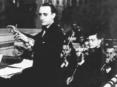 Komponist Juan D'Arienzo und Orchester
