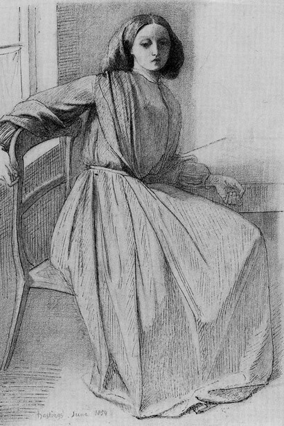 Dante Gabriel Rossetti, Portrait of Elizabeth Siddal, seated at a window
