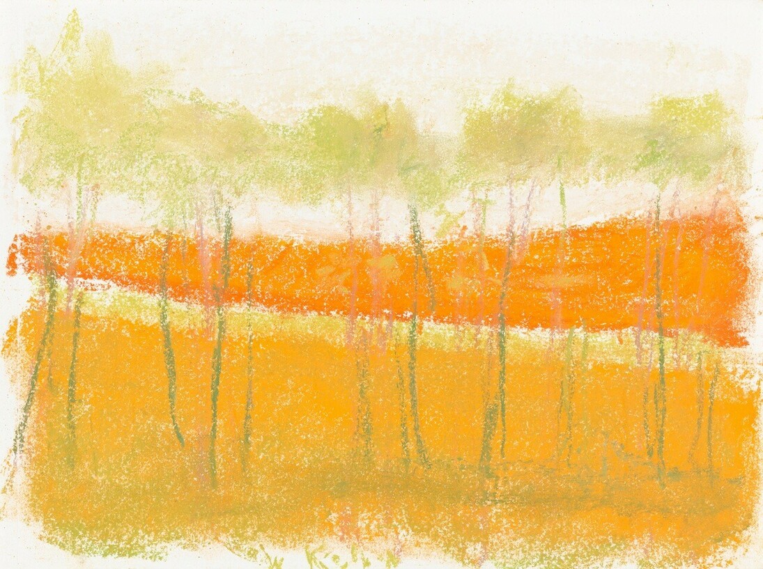 Wolf Kahn,
Orange Stripe, 2015
Pastel on paper
9 x 12 inches
