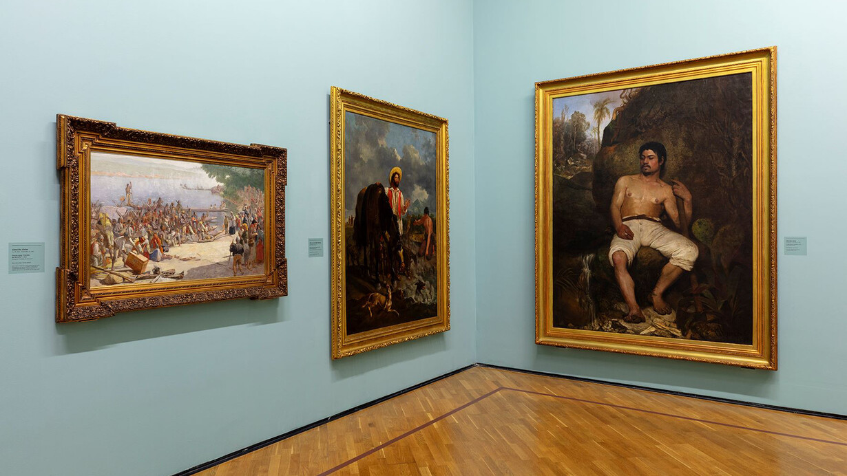 Almeida Junior, Caipiras. Das derrubadas à saudade, vista da exposição. Cortesia da Pinacoteca