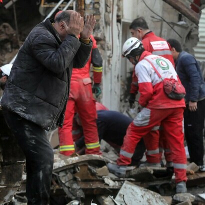 Attaque contre un quartier résidentiel de Téhéran, en Iran, mars 2026. Photo de Mohammadreza Abbasi pour Avash Media