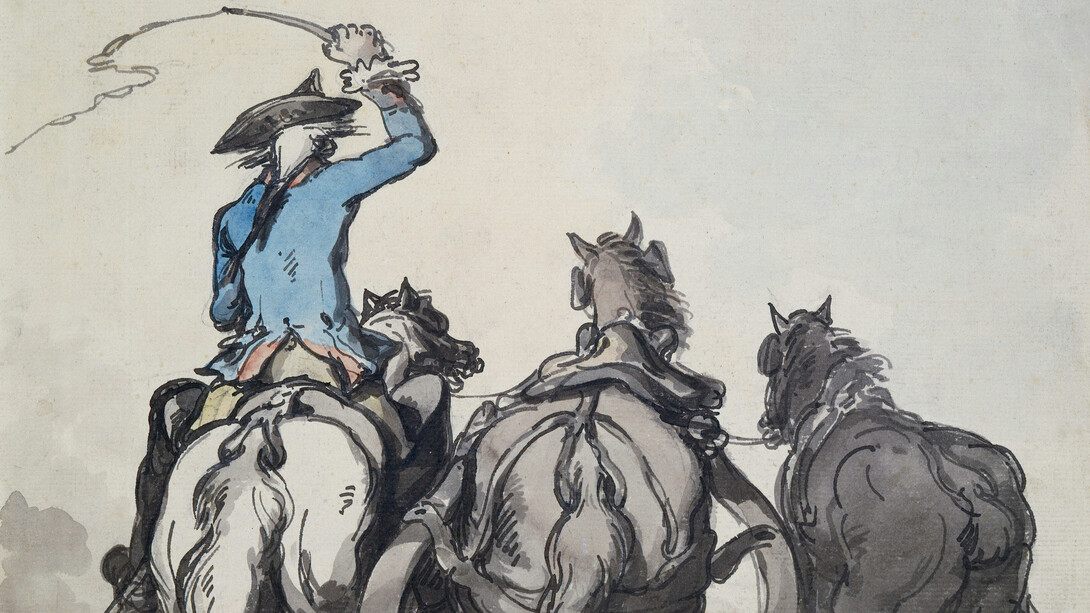 "A French Postillion," by Thomas Rowlandson, 1780