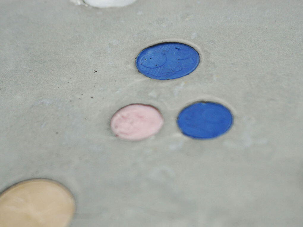 Rowena Harris, Being both on and with, as I said, (detail), 2015, concrete, armature, silicon rubber, artist book, each cube approx. 45 x 35 x 35 cm, book 17.5 x 11.5 and 64 pages