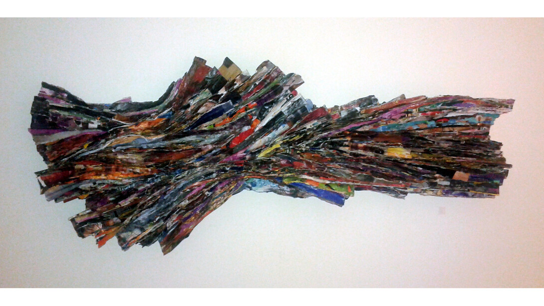 Adriana Rostovsky, Gracias Al Eco, Mixed media (papers and acrylic) on Canvas, 23 x 50, 2014