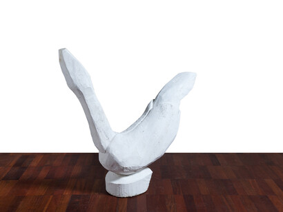 Cícero Alves dos Santos (Véio), Pomba da Paz, 2014, Tinta Acrílica e Madeira, 112 x 36 x 122 cm. ©João Liberato