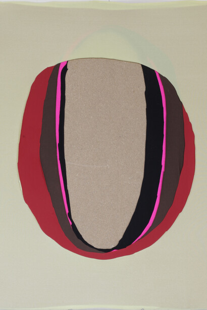 Ellen Hyllemose, Glue Between Landscapes, 2014, Chipboard and lycra, 70 x 50 cm