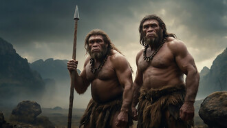 AI-generated representation of Neanderthals