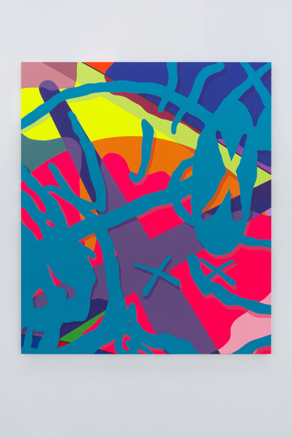 NTY, 2018, Acrylic on canvas, 213.4 x 182.9 cm ⏐ 84 x 72 in Photo: Farzad Owrang. Courtesy Perrotin