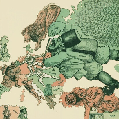 Serio-Comic Map, Outbreak of World War I, 1914