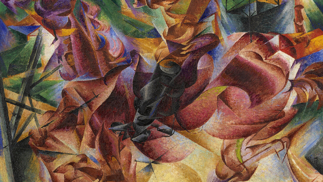 Umberto Boccioni 
Elasticità 1912 
olio su tela 
cm 100x100 
coll. Jucker.
Museo Del Novecento
