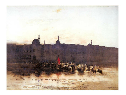 Arthur Melville, Arabs Returning from a Raid, 1888, Watercolour on paper, 54.5 x 76.2 cm, Private collection, courtesy of The Fine Art Society, London, Photo © private collection