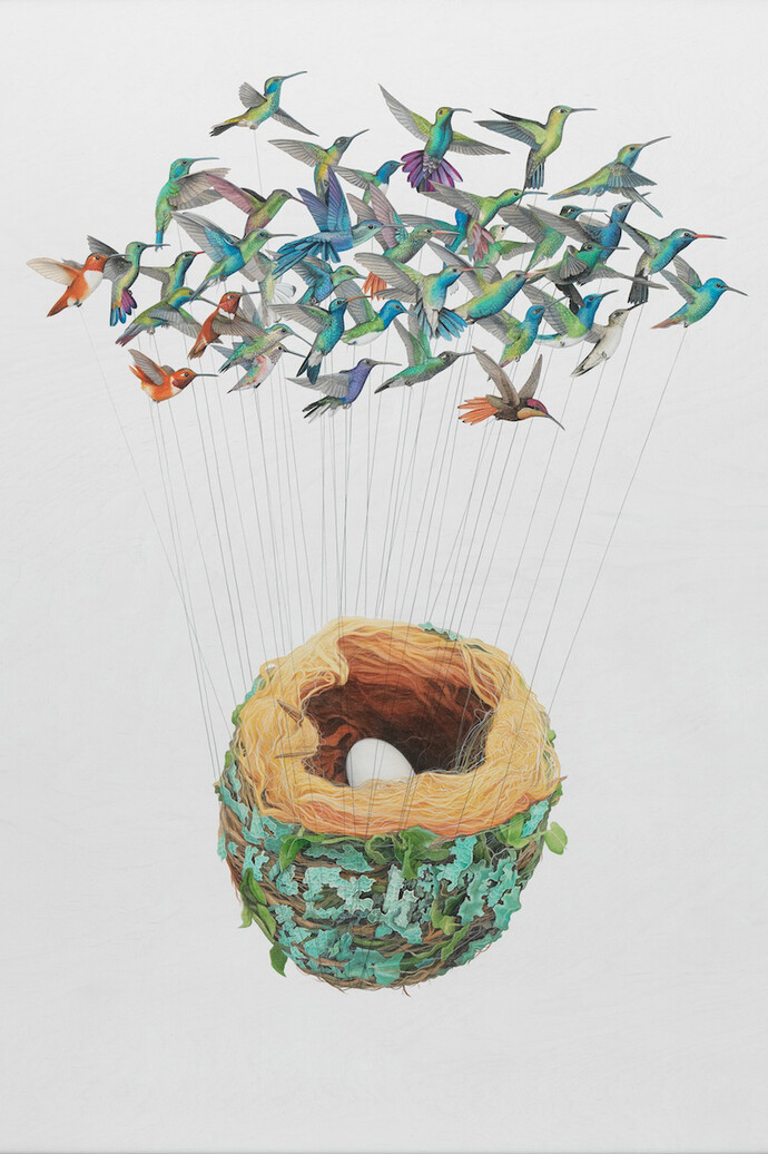 Tiffany Bozic, Sanquine, Acrylic on maple panel, 2014, 40 x 30 inches