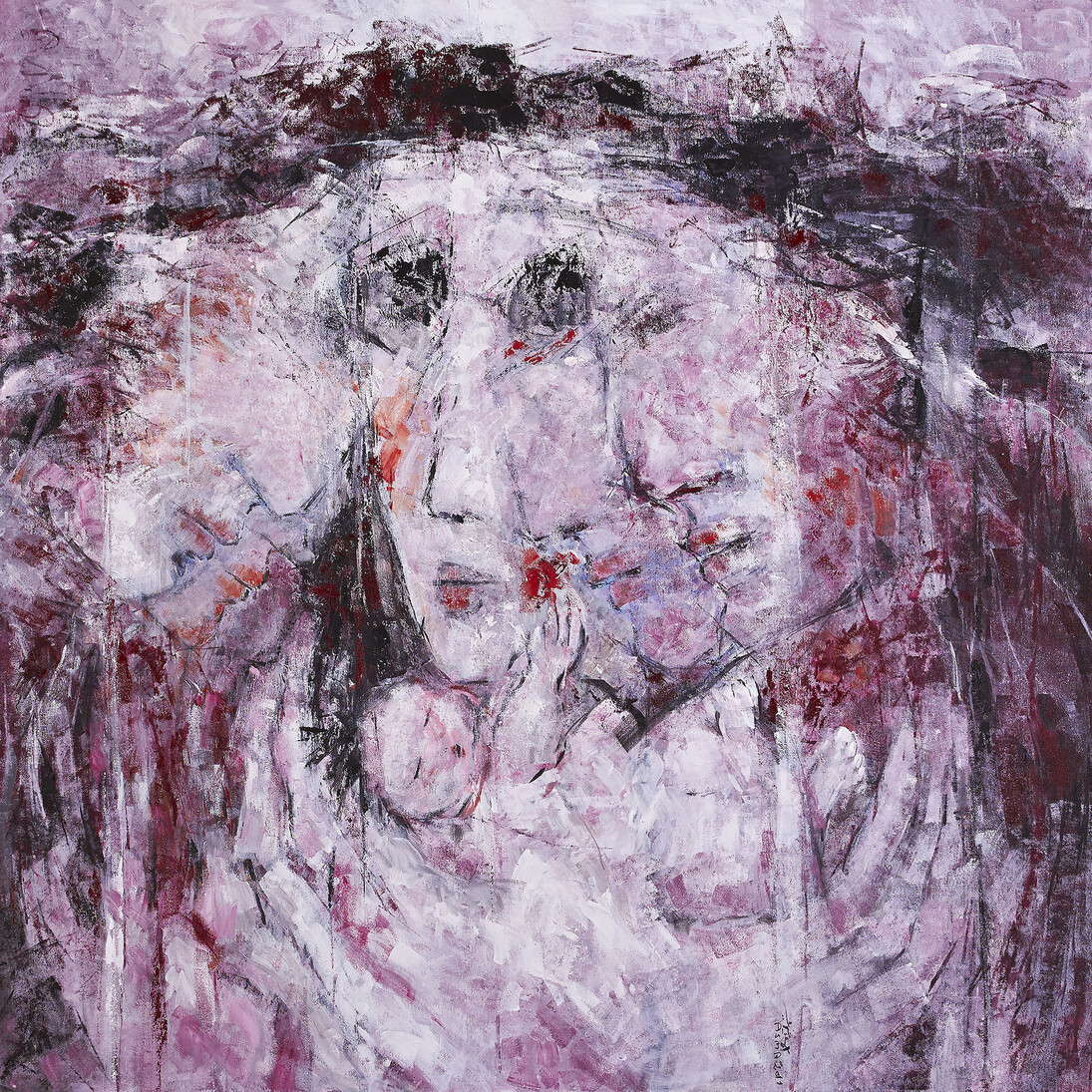 Asma Fayoumi, Untitled, 2011, 180 x 180 cm, acrylic on canvas