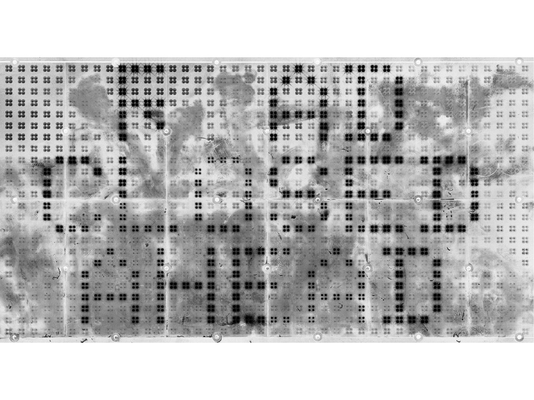 Shannon Ebner, Portable Changeable Message Sign Three Road Closed, 2014, Archival pigment print, 113 x 210.8 cm, 44 1/2 x 83 in, Edition of 5