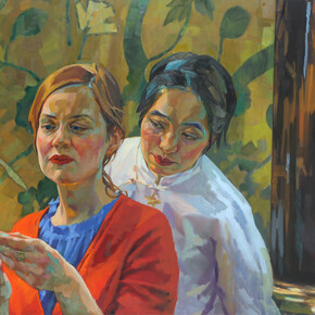 China Club II, 2018, oil on Dibond, 53 x 89 3/8 inches