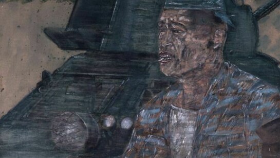 Leon Golub, Mercenaries II (Section I, 1975, acrylic on linen, 259 x 152 cm, Copyright the artist, courtesy the Estate of Leon Golub and Anthony Reynolds Gallery, London