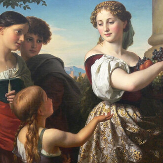 Adolf Friedrich Georg Wichmann, Die traubenspenderin (detail), 1852. Courtesy of Kunstsammlungen Chemnitz