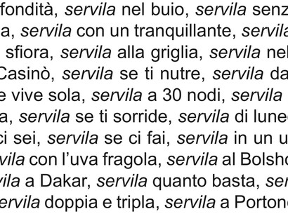 Close-up del manifesto poetico “Servila”
