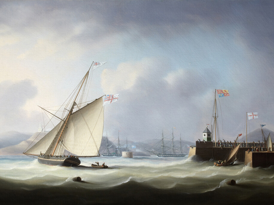 Thomas Buttersworth, The Arrival of George IV at Leith Harbour, 1822