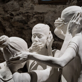 Shilpa Gupta - Untitled 2017-2018, polymer resin, wood, 135 x 84 x 91,5 cm. Photo Ela Bialkowska, OKNO Studio