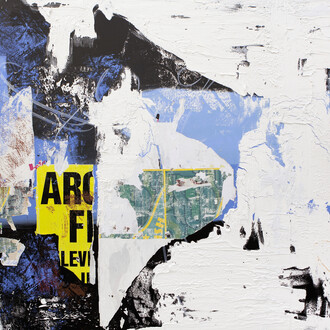 “Parallel and Perpendicular”, 60” by 108” (152 cm by 274 cm), acrylic, collage, ink, plaster/canvas, 2015, copyright: JOSÉ PARLÁ; Artists rights society. courtesy: Bryce Wolkowitz gallery and Mary Boone Gallery, New York

