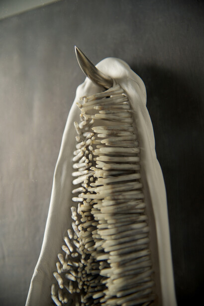 Kate MccGwire, Pelt Rift hook detail. Photo JP Bland