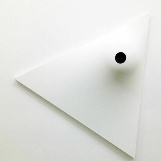 Norio Imai, White Ceremony - 60 Degrees , 1967/2013, 35 ½ x 34 x 7 inches, 90 x 86.5 x 17.8 cm - Acrylic, cotton cloth, plastic mold