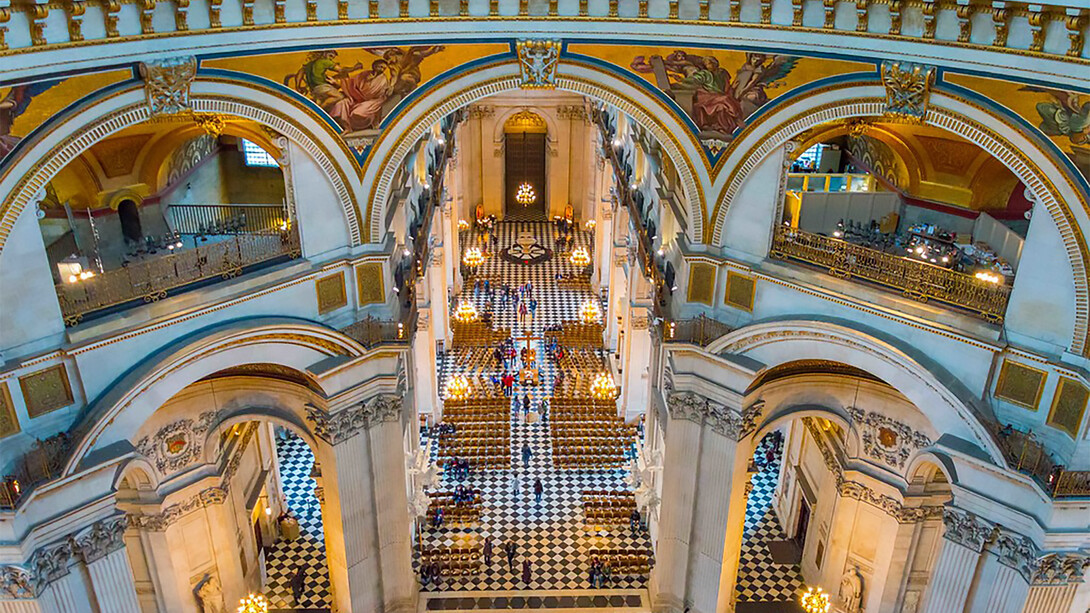 The Whispering Gallery is a famous feature of St. Paul's Cathedral in London, known for its unique acoustic properties