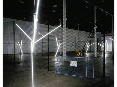 Martin Boyce, Our Love is Like the Flowers, the Rain, the Sea and the Hours, 2002, Installation view, Tramway, Glasgow, Image courtesy of the artist and The Modern Institute/ Toby Webster Ltd