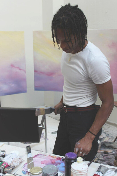 De Rrusie, as an artist in residence at the hotel De L'Europe in Amsterdam