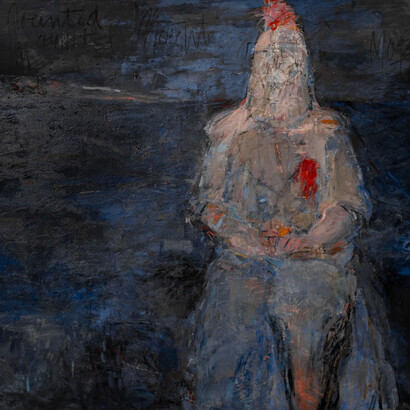 Sheba Sharrow, The White Knight (detail), 1988, 65in x 72in. acrylic on canvas at James Yarosh Fine Art Gallery