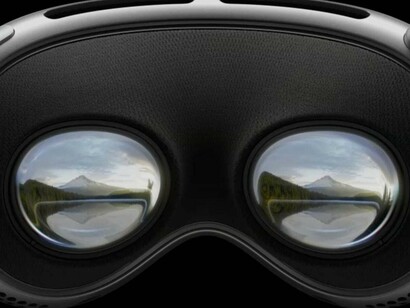 Vista do óculos de realidade virtual Vision Pro