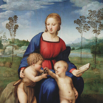 Madonna del Cardellino, particolare
