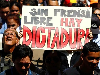 Pancarta a favor de la libertad de prensa