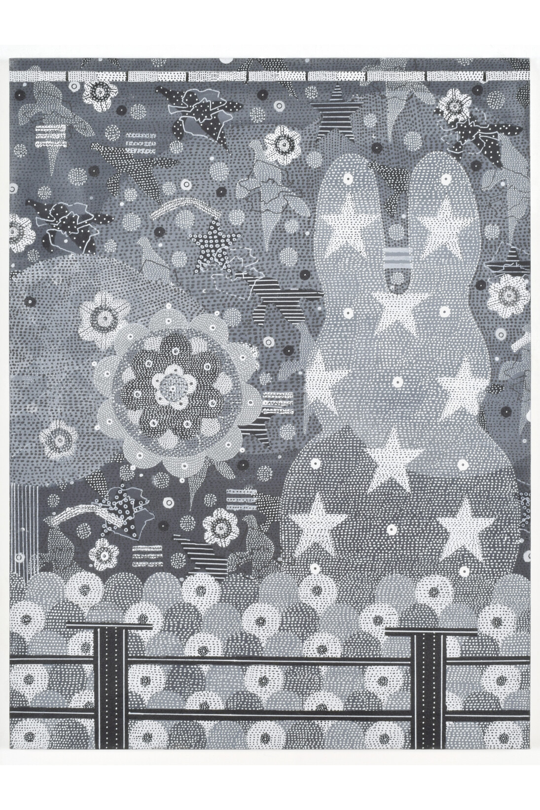 Glenn Goldberg, View, 2015, Acrylic, gesso, ink, and pencil on canvas. 48” x 36”