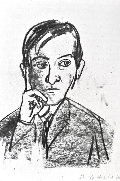 Stephan Balkenhol, Sans titre, 2012, Fusain sur papier, 32 x 24 cm © Nosbaum Reding