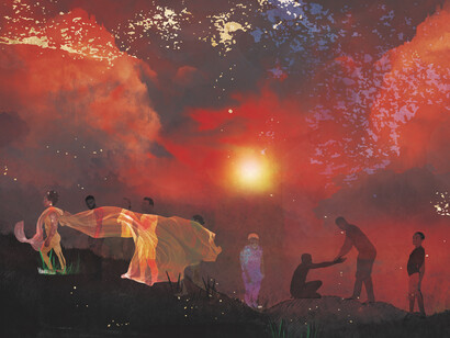 Carla Jay Harris, Of the Wind, 2021, hand embellished pigment print mounted on Dibond, Edition of 2, 44 x 57.75 in (111.8 x 146.7 cm). © Carla Jay Harris. Courtesy of Luis De Jesus Los Angeles
