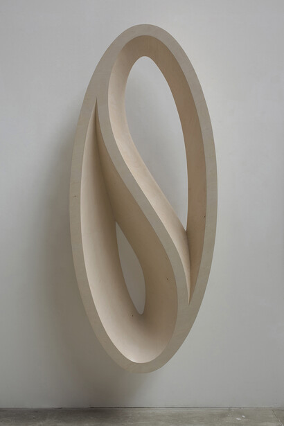 Nigel Hall - One Plus One Equals One (for M.Y.), 2016- Polished wood, 201 x 85 x 32 cm © The Artist, Courtesy Annely Juda Fine Art 
