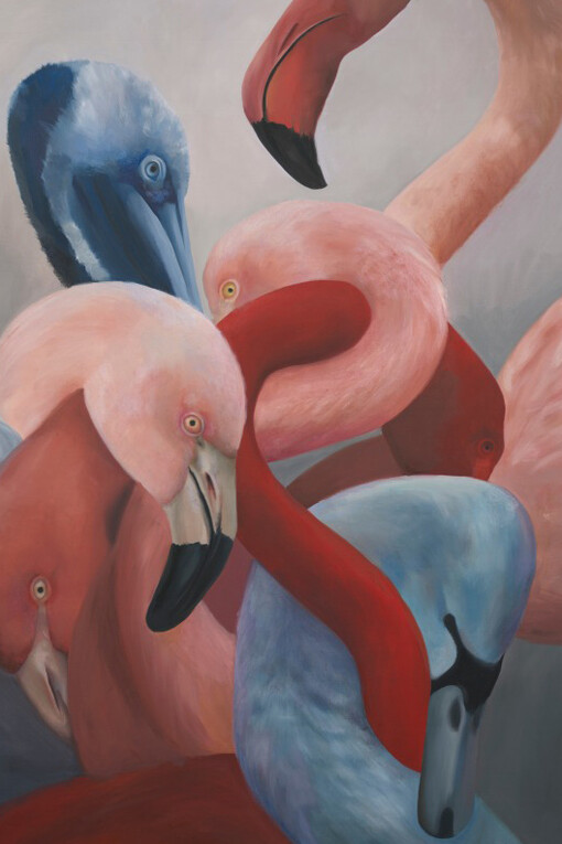 Holly Lowen, Flamingo abstract ll, 2024. Courtesy of Simchowitz Gallery