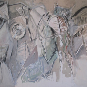 Claude Troin, L’apparition de homme, 2014, 342 x 201 cm, mixed technique on canvas
